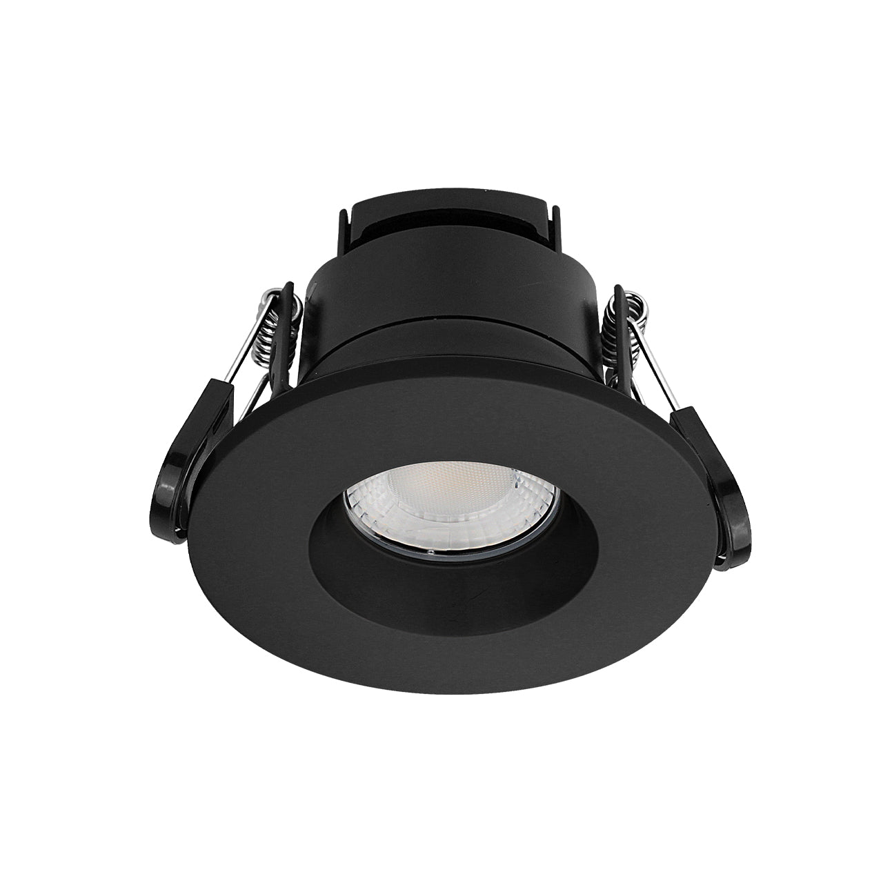 Paul Russells 6W LED Fire Rated Downlight, Dimmable Warm/Cool/Day White 3 Adjustable CCT, IP65, Black Bezel