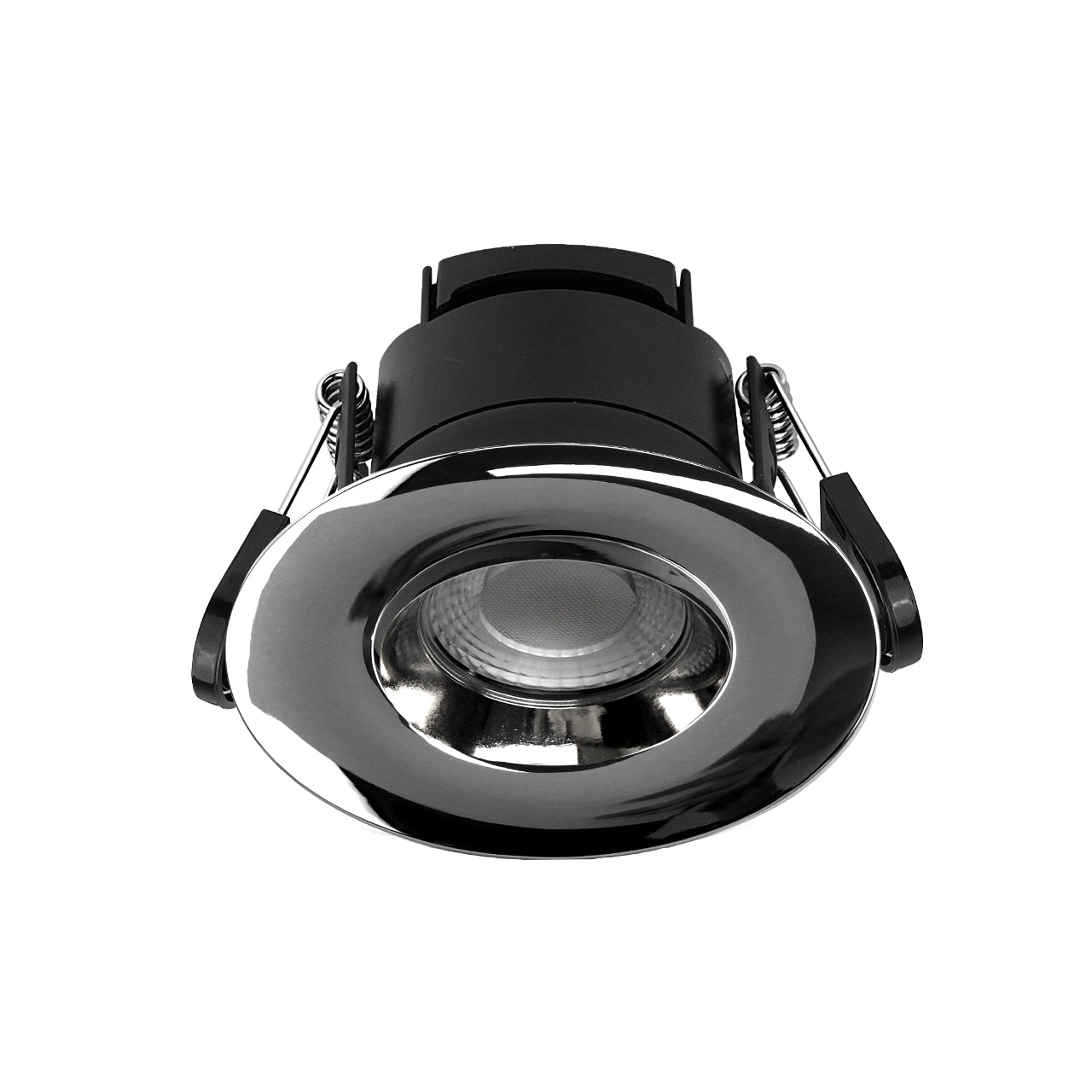 Paul Russells 6W LED Fire Rated Downlight, Dimmable Warm/Cool/Day White 3 Adjustable CCT, IP65, Chrome Bezel