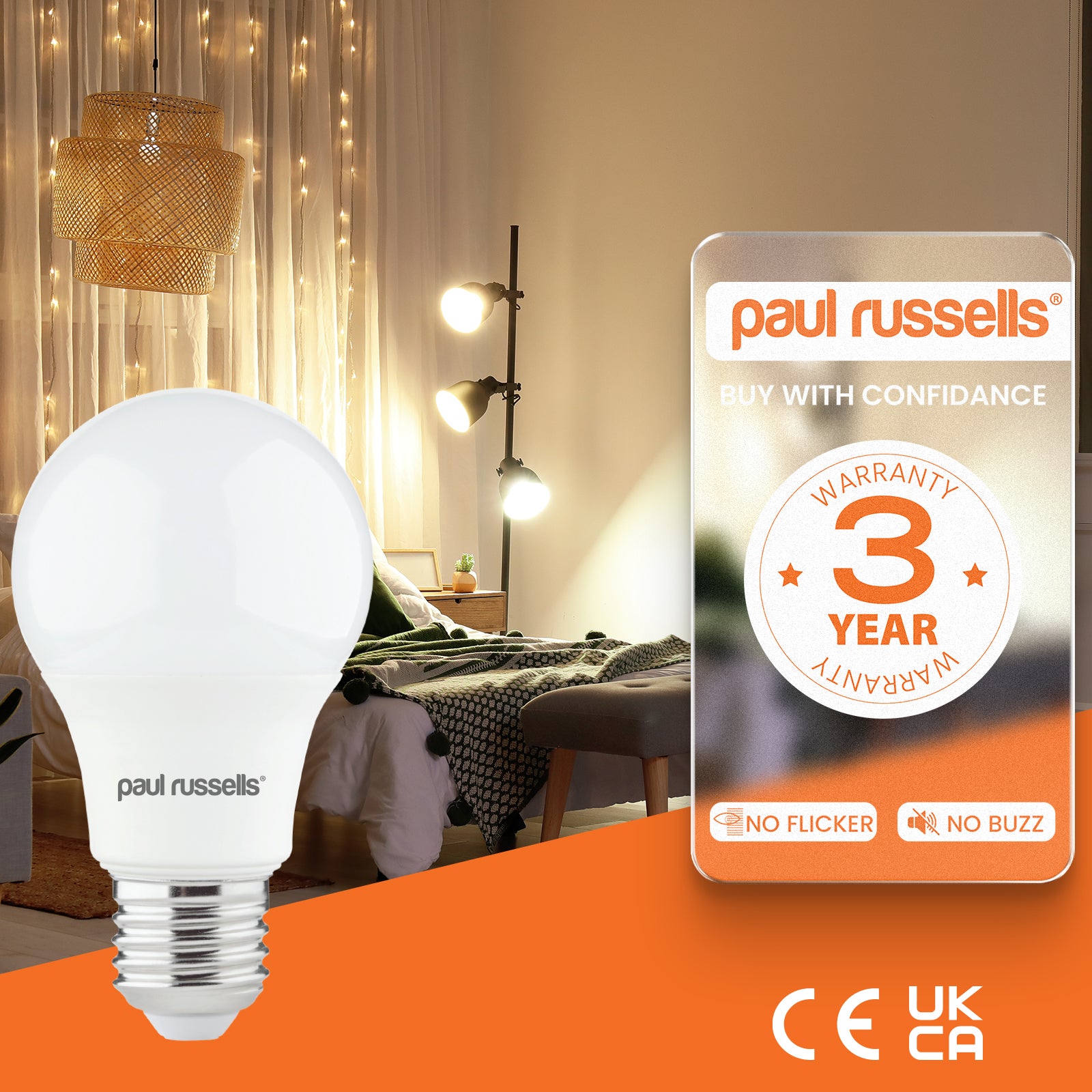 LED GLS 4.9W=40W Cool White Edison Screw ES E27 Light Bulbs