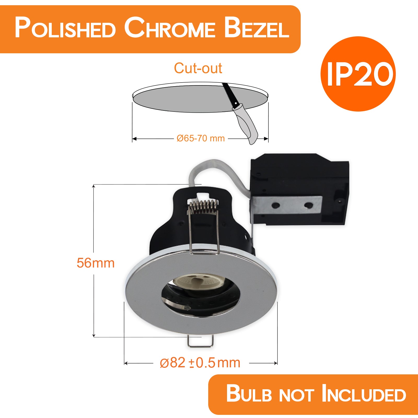 LED Fire Rated Downlights, Recessed Ceiling Lights IP20, Bezel Available In 5 Different Colours