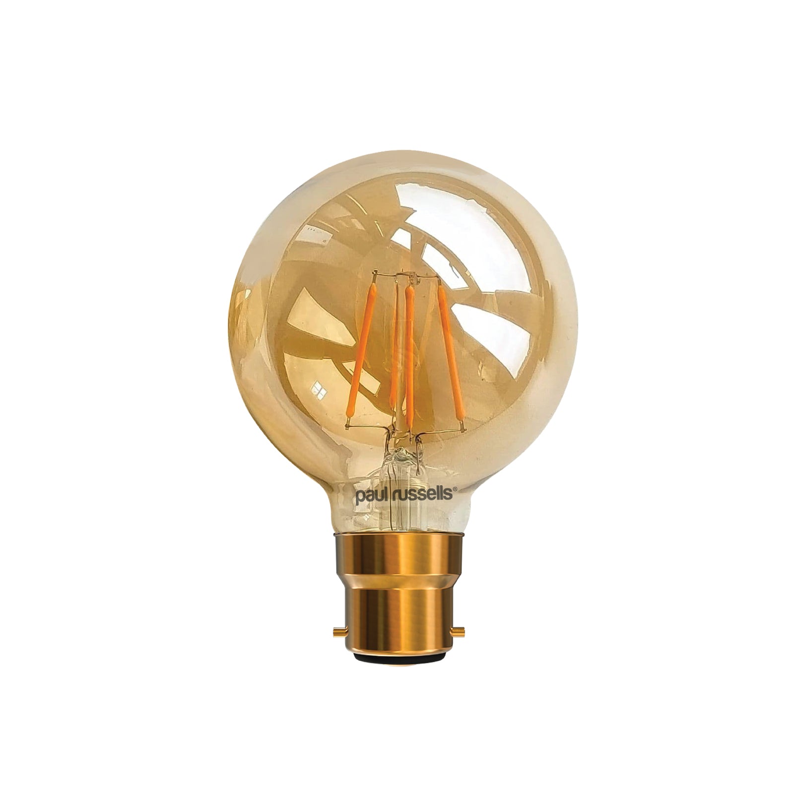 LED Filament G80 4.5W=35W Extra Warm White Amber 2200K BC B22 Bayonet Cap Bulbs