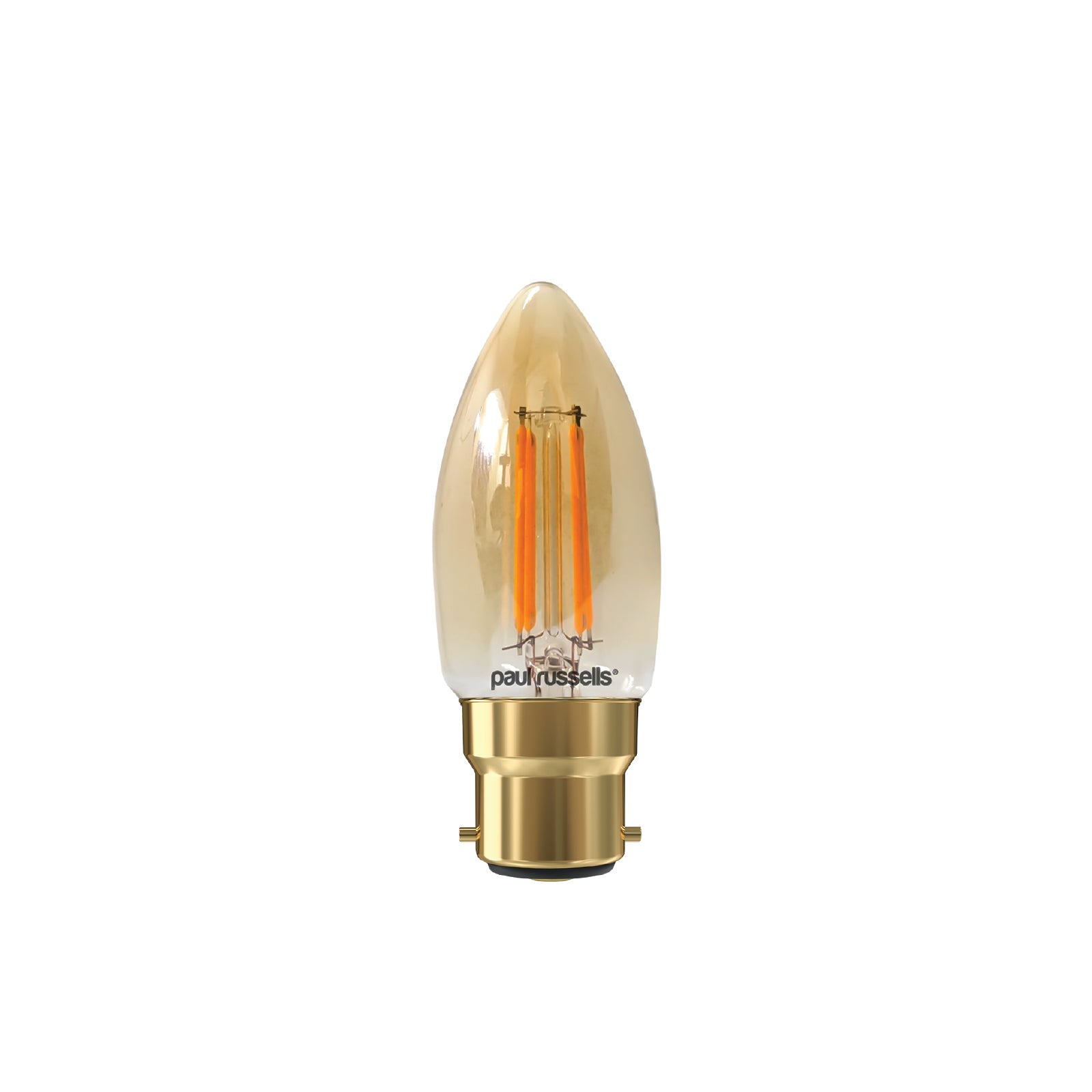 LED Filament Candle 4.5W=35W Extra Warm White Amber 2200K BC B22 Bayonet Cap Bulbs