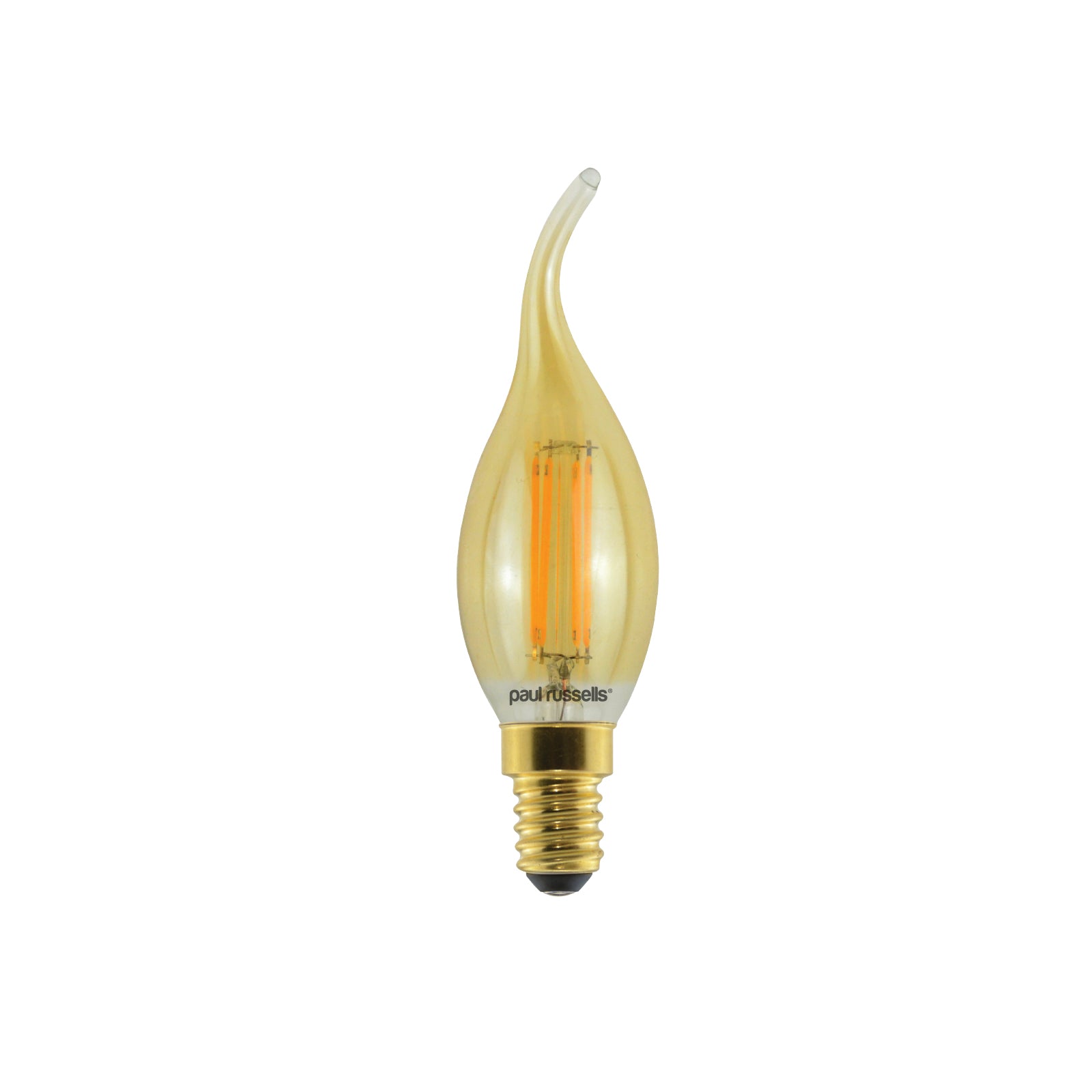 LED Filament Bent Tip Candle 4.5W=35W Extra Warm White (Amber) SES E14 Small Edison Screw Bulbs