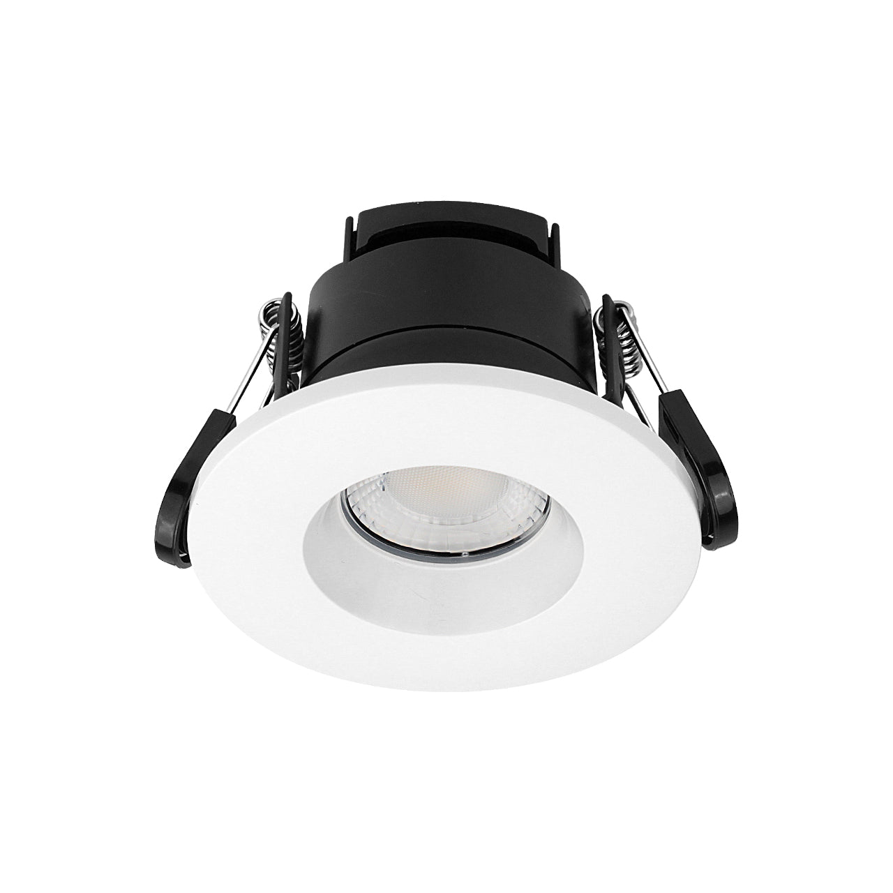 Paul Russells 6W LED Fire Rated Downlight, Dimmable Warm/Cool/Day White 3 Adjustable CCT, IP65, White Bezel