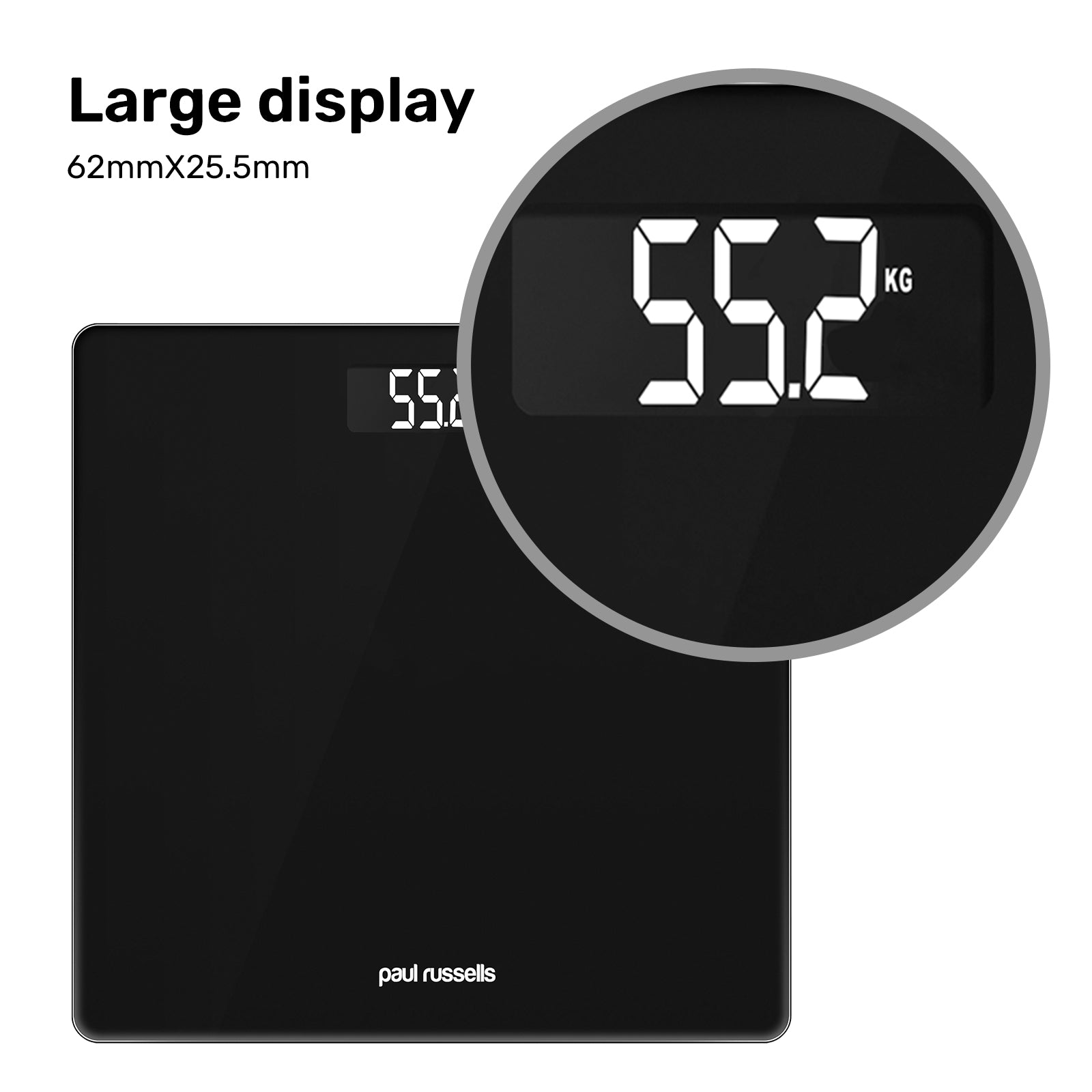 Digital Glass Electronic Scale 150KG Body Weight Weighing Scale with Compact Design Black