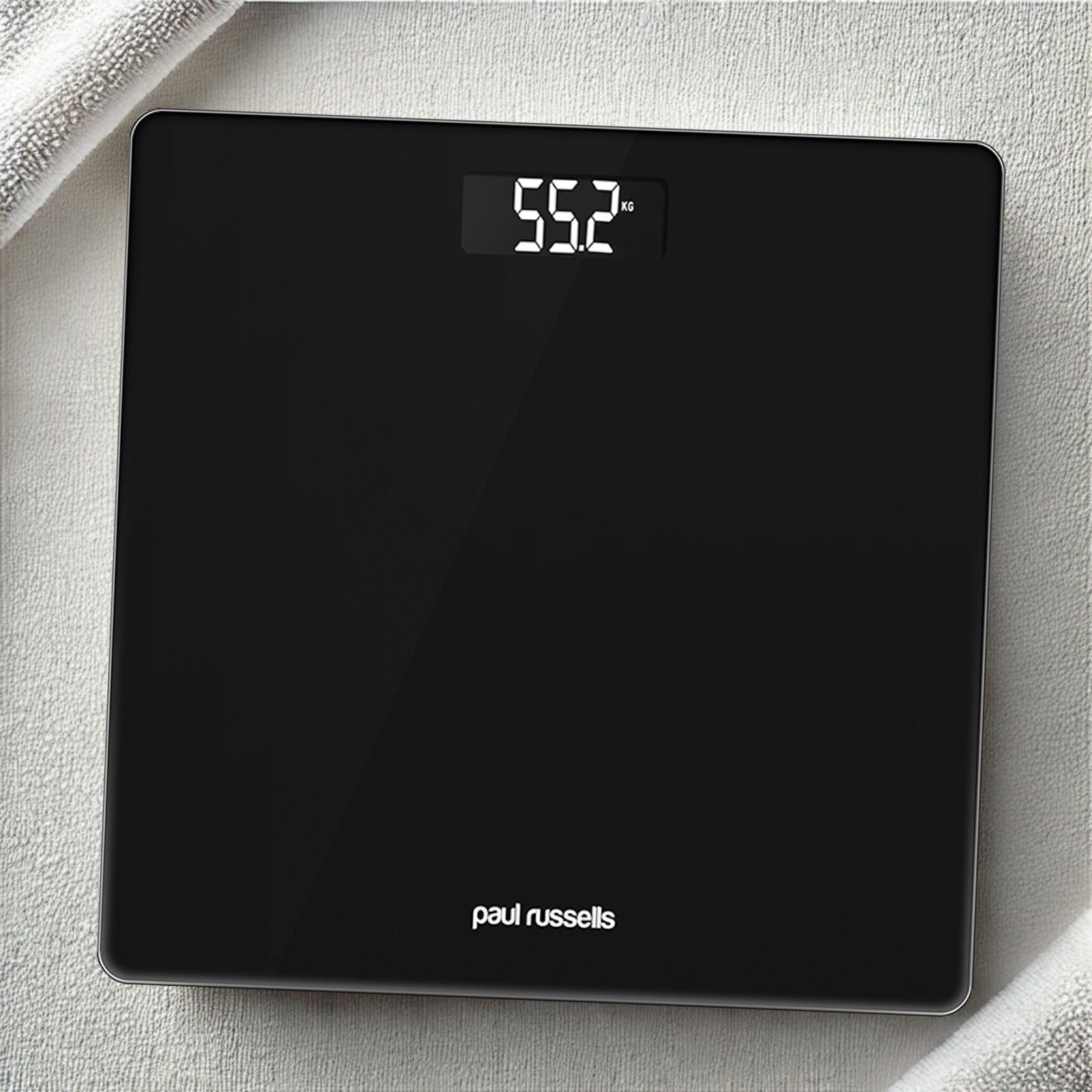 Digital Glass Electronic Scale 150KG Body Weight Weighing Scale with Compact Design Black